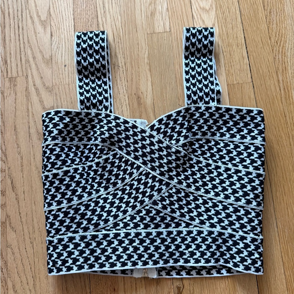 Stylish Black and White Crop Top